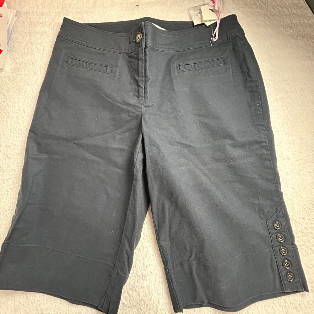 Cabi Womens Marine Blue Flat-Front Bermuda Shorts Size 10 Style# 954 New $69